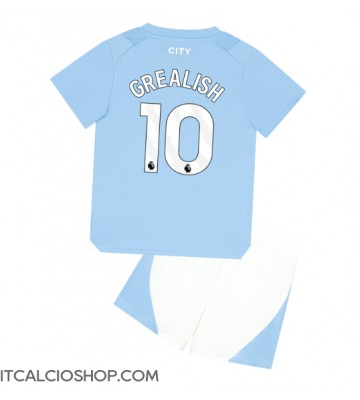Manchester City Jack Grealish #10 Prima Maglia Bambino 2023-24 Manica Corta (+ Pantaloni corti)